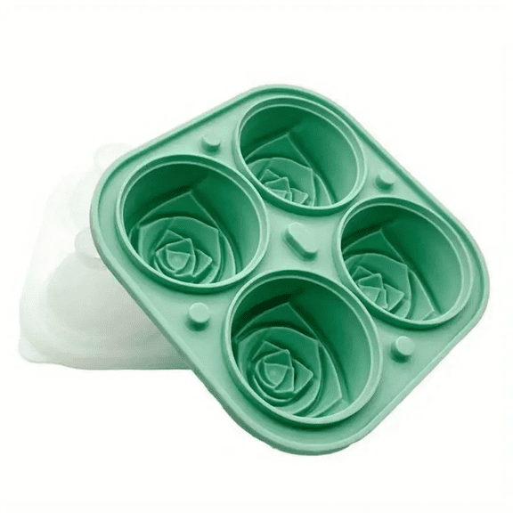 3D Rose Ice Molds ,Flower Shape Ice,Silicone Rubber Fun Ice Ball Molds Maker for Juice Whiskey Chilling Cocktails,Ice Cube Trays