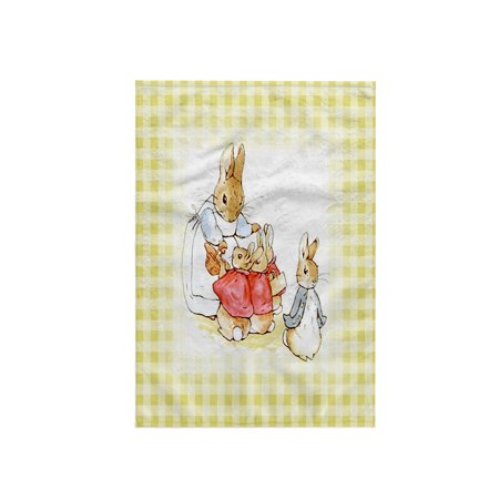 3dRose, Image of Peter Rabbit On Cream Checks, 15x22 Hand Towel