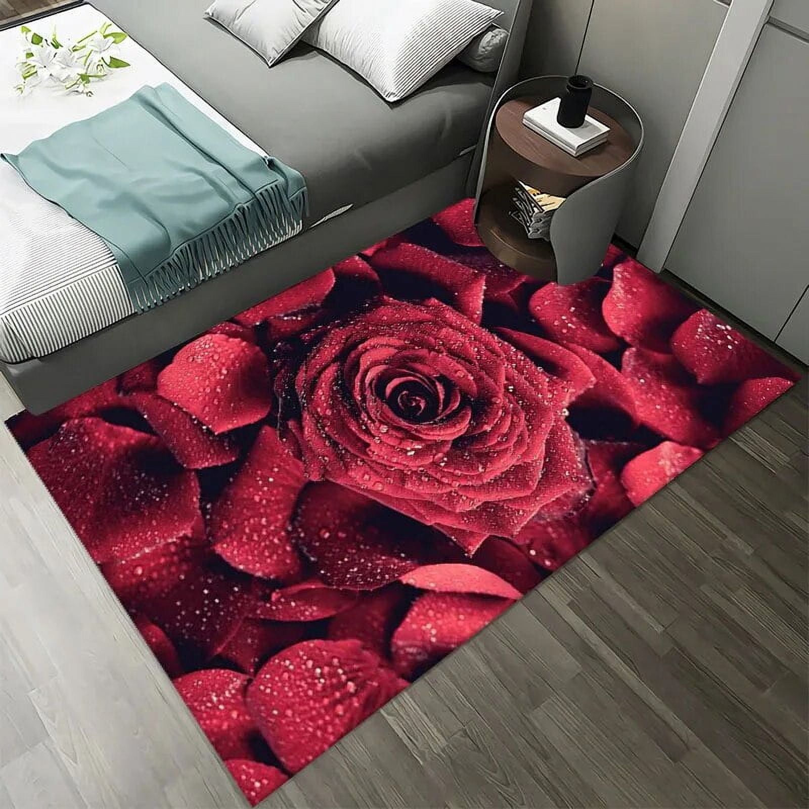 3D Rose Pattern Carpets Rug Kids Bedroom Living Room Floral Mat 3D Rose Pattern Carpets Rug Kids Bedroom Living Room Floral Mat