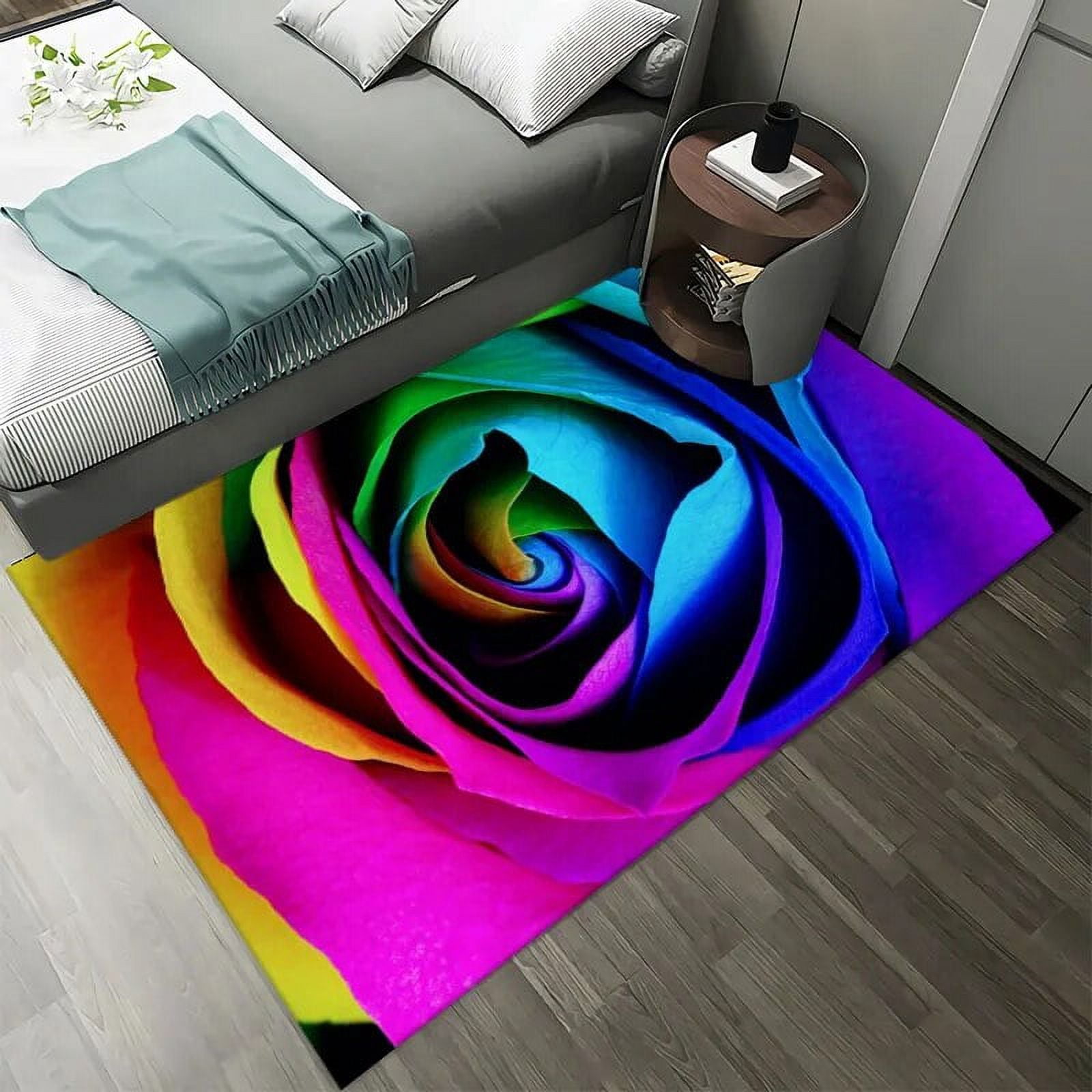 3D Rose Pattern Carpets Rug Kids Bedroom Living Room Floral Mat ...