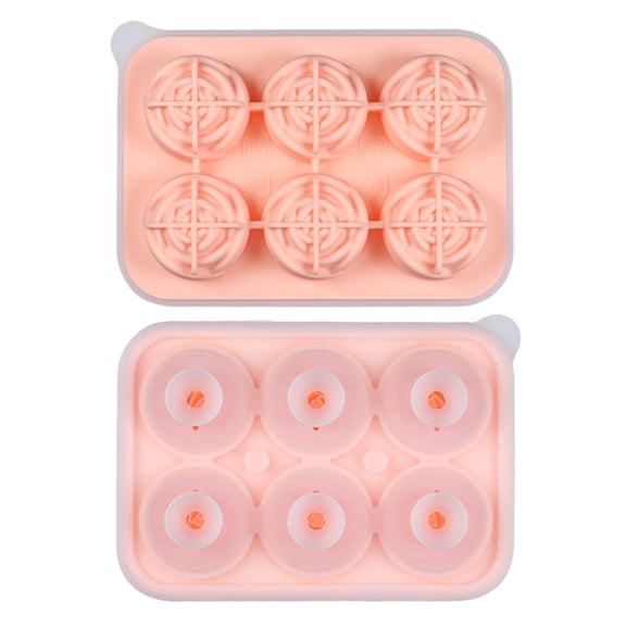 3D Rose Shape Silicone Ice Tray with Lid Reusable 6 Grid Large Rose Ice Cube Maker for Coffee