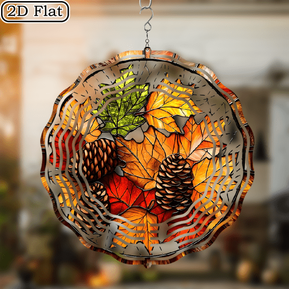 3D Rotating Hazelnut Hanging Wind Chime -360 degree Rotating Design Courtyard Garden Decoration Modern Art Natural Inspiration Wind Chime 10 * 10 No Electricity Required