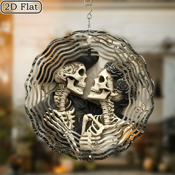 3D Rotating Wind Chime_ Love comes to an end_ - 10*10 Inch Stainless Steel Wind Spinner for Yard, Garden, Outdoor Decor - Multicolor Holiday Decoration