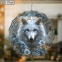 3D Rotating Wind Chime_Wolf King_ - 10*10 Inch Stainless Steel Wind Spinner for Yard, Garden, Outdoor Decor - Multicolor Holiday Decoration