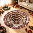 thumbnail image 1 of 3D Rugs Optical Illusion Round Christmas Rug, 23.62 Inch Non Slip Absorbent Polyester Doormat, Stain Resistant Washable Floor Mat for Entryway, Kitchen, Bathroom and Xmas Home Decoration, 1 of 6