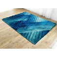 thumbnail image 1 of Modern Shaggy Abstract Geometric Rug for Living Room Bedroom Design 396 (5'2"x7'5",Turquoise), 1 of 1