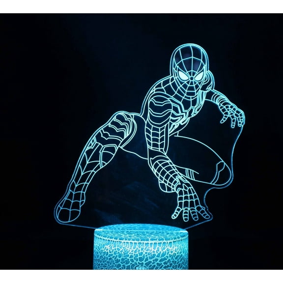 3D SPIDERMAN ACTION LAMP WITH YOUR CHOICE OF 7 COLORS. GREAT FOR ANY ROOM