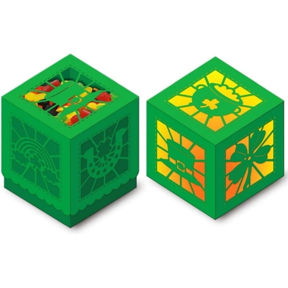 3D Saint Patrick's Day Gift Box Cutting Dies for Card Making 3D Lantern Box Die Cuts Metal Cut Dies Template for DIY Scrapbooking Embossing Paper