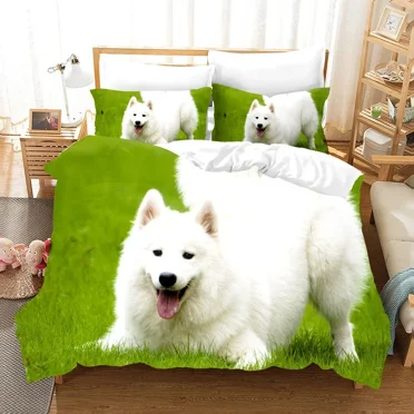 3D Samoyed Bedding Sets Duvet Cover Set With Pillowcase Twin Full King Bedcloth