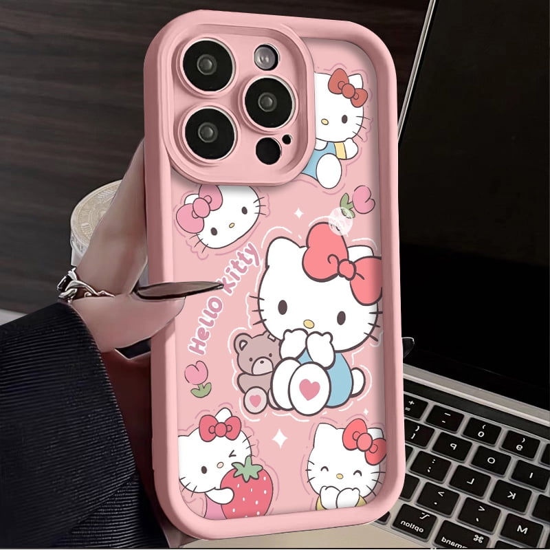 3D Sanrio Cinnamoroll Hello Kitty Soft Case for iPhone 14 15 Pro Max 13 ...