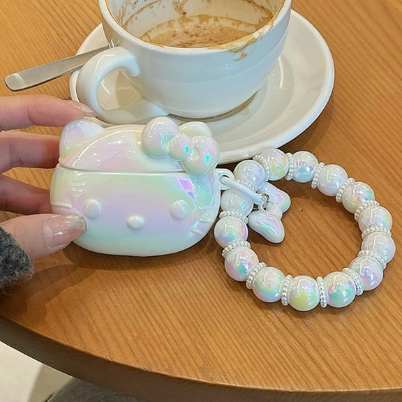 3D Sanrios Hello Kitty with Lanyard for AirPods 1 2 3 4 Pro 2 Case Phone Earphone Accessories Air Pod Cover