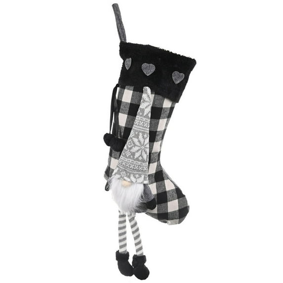 3D Santa Gnome Christmas Stockings Personalized Plush Stocking Xmas Hanging Socks for Home Fireplace Tree Decor