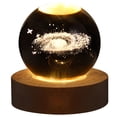 thumbnail image 1 of 3D Saturn Crystal Ball, Glass Ball Night Lamp with Wood Base Fantasy Decor, Planets Ball Lamps for Birthday Christmas, Astronomy Space Gifts for Boys Kids, 1 of 17