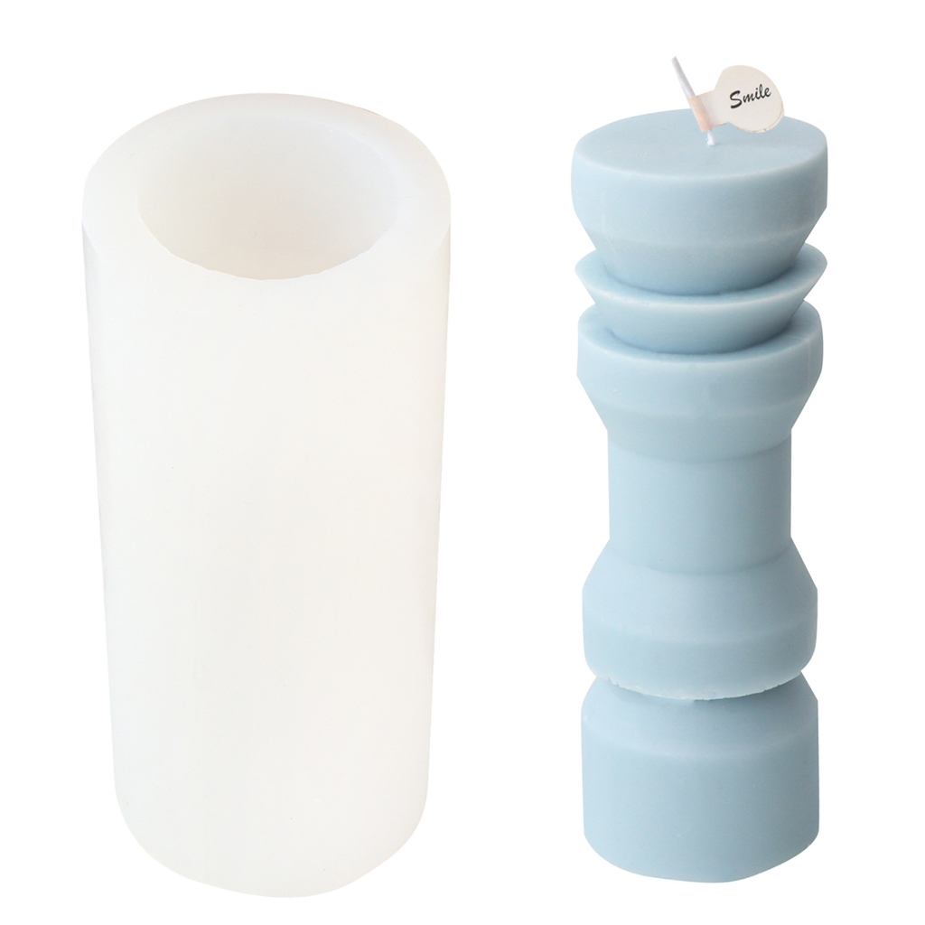 3D Pillar Candle Mold, Non Stick Easy to Demold for DIY Candle Plaster Resin Craft Home Decor, Epoxy Resin Casting