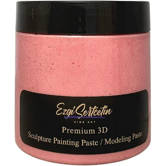3D Sculpture Painting Paste|Modeling Paste|Decorative Plaster|Ready to Use|Unique Metallic Pearl and Neon Colors|Ideal for Artwork|Stencil|Flowers|Texture and Art Relief|6 oz|Metallic Pink