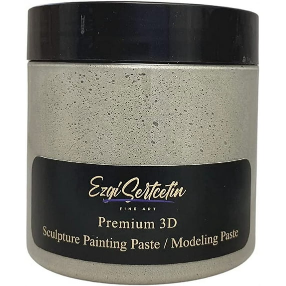 3D Sculpture Painting Paste|Modeling Paste|Decorative Plaster|Ready to Use|Unique Metallic Pearl and Neon Colors|Ideal for Artwork|Stencil|Flowers|Texture and Art Relief|6 oz| Granite Stone