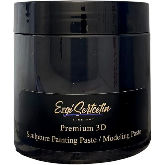 3D Sculpture Painting Paste|Modeling Paste|Decorative Plaster|Ready to Use|Unique Metallic Pearl and Neon Colors|Ideal for Artwork|Stencil|Flowers|Texture and Art Relief|6 oz|Metallic Black