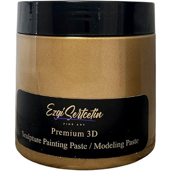 3D Sculpture Painting Paste|Modeling Paste|Decorative Plaster|Ready to Use|Unique Metallic Pearl and Neon Colors|Ideal for Artwork|Stencil|Flowers|Texture and Art Relief|6 oz|Bronze