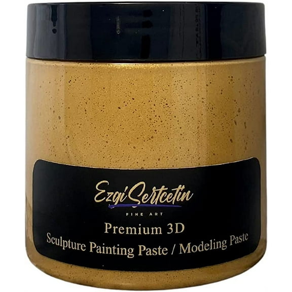 3D Sculpture Painting Paste|Modeling Paste|Decorative Plaster|Ready to Use|Unique Metallic Pearl and Neon Colors|Ideal for Artwork|Stencil|Flowers|Texture and Art Relief|6 oz| Parmigiano