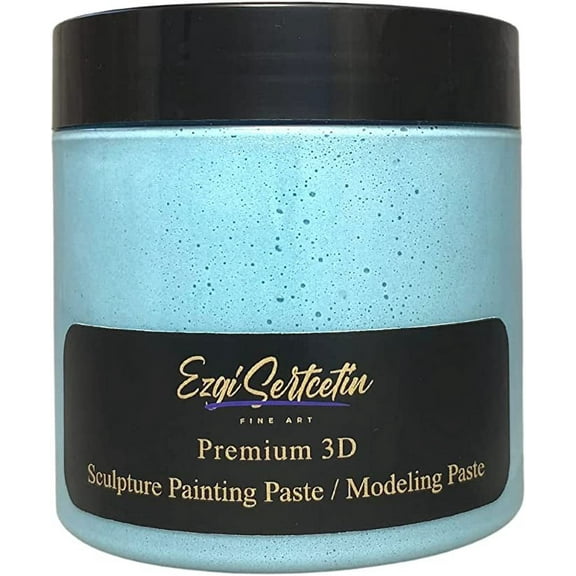 3D Sculpture Painting Paste|Modeling Paste|Decorative Plaster|Ready to Use|Unique Metallic Pearl and Neon Colors|Ideal for Artwork|Stencil|Flowers|Texture and Art Relief|6 oz| Blue Marine