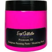 3D Sculpture Painting Paste|Modeling Paste|Decorative Plaster|Ready to Use|Unique Metallic Pearl and Neon Colors|Ideal for Artwork|Stencil|Flowers|Texture and Art Relief|6 oz|Neon Pink