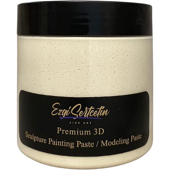 3D Sculpture Painting Paste|Modeling Paste|Decorative Plaster|Ready to Use|Unique Metallic Pearl and Neon Colors|Ideal for Artwork|Stencil|Flowers|Texture and Art Relief|6 oz|Off White