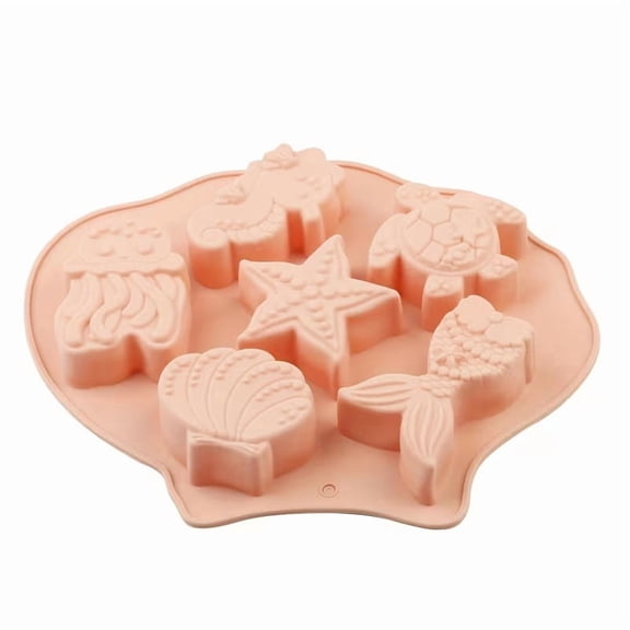 3D Sea Animal Silicone Cake Mold - Non-Stick Ocean-Themed Baking Mold for Seahorse, Turtle, Jellyfish, Shell, and Mermaid Tail Desserts