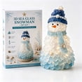 thumbnail image 1 of 3D Sea Glass Art Kit with LED, Coastal Snowman Craft Set, Sea Glass‑Style Pieces & Wooden Base, Lighted Beach‑Themed Holiday Decor Handmade Craft Gift, 1 of 7