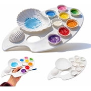 3D Sea Shell Painting Palettes, Cute Shell-Shaped Artist Paint Tray, Reusable Handheld Palette for Acrylic Gouache WatercolorQ