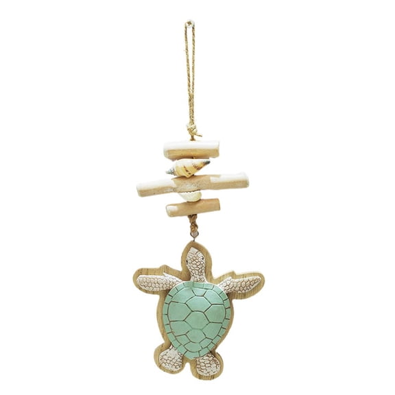 3D Sea Turtle Hanging Wall Ornament, Robust Coastal Nautical Theme Decor, Sturdy Resilient Room Hanging Accent with Rustic Rope for Nursery & Bathroom, 13.4"