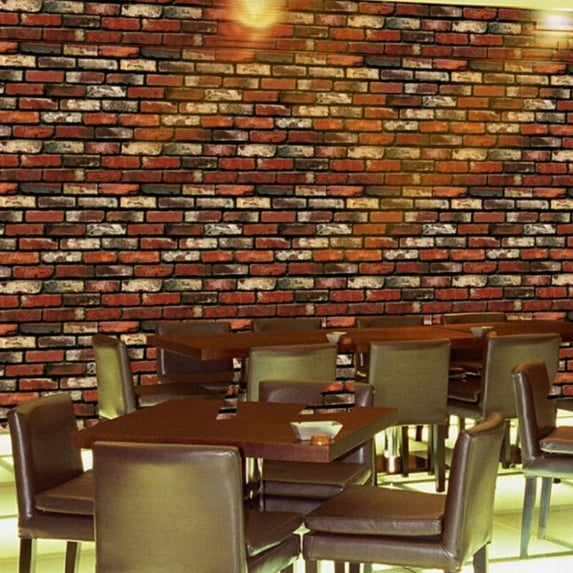 3D Self-Adhesive Brick Wall Stickers PVC Wallpaper Peel and Stick 3D Art Wall Panels for Living Room Bedroom Background Wall Decoration
