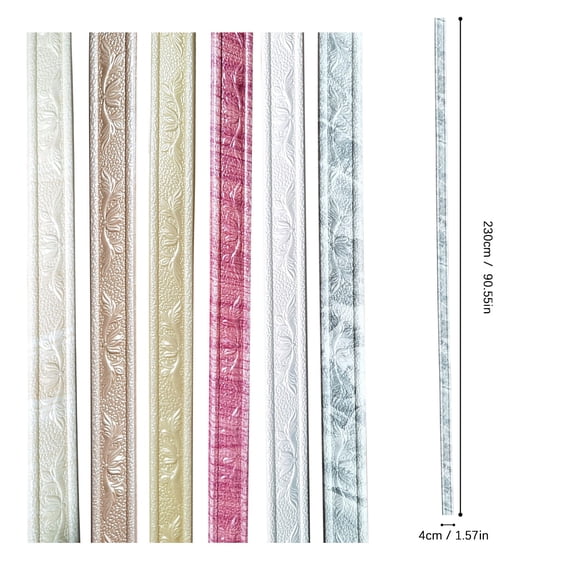 3D Self-Adhesive Copper Wall Border Trim – PE Foam Molding for Baseboard Corner Line Ceiling Decor