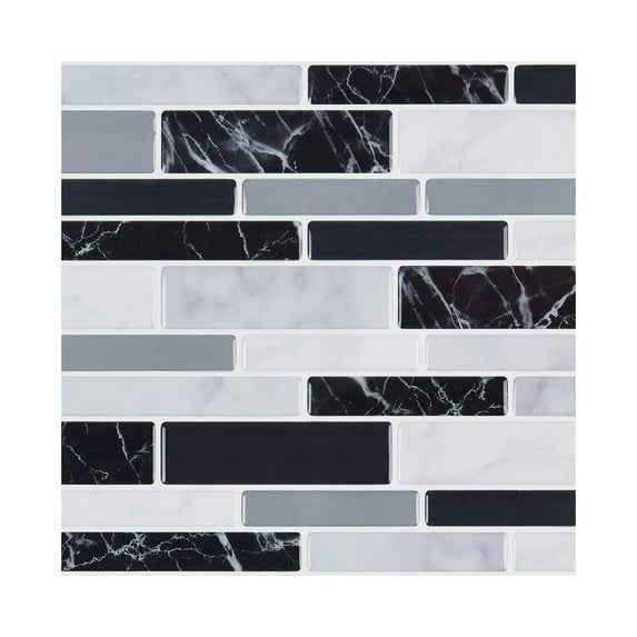 3D Self-Adhesive Mosaic Tile Stickers, Sparkle Wall Decals for Kitchen Backsplash & Bathroom, Waterproof Peel-N-Stick Pvc Panels, Quick Diy Upgrade, 10-Pack 4X4 Inch, 1 Set of 10 Wall Stickers