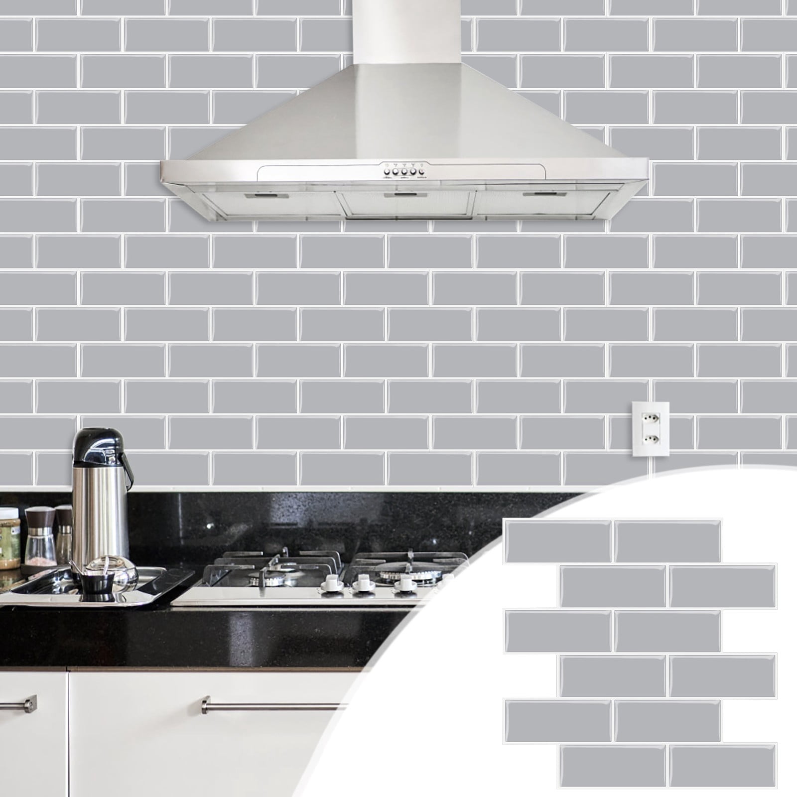3D Self-Adhesive Tile Backsplash for Kitchen Decorative Marble Tiles Faux Brick 3D Wall Panels Premium Peel and Stick Backsplash Tiles for Kitchen Bathroom