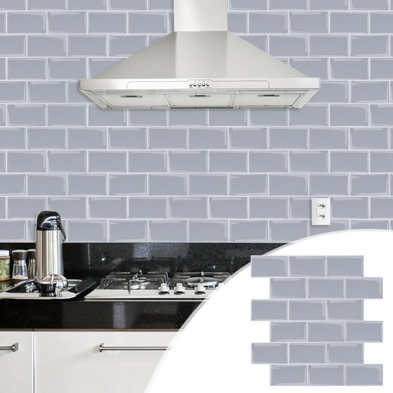 3D Self-Adhesive Tile Stickers, Kitchen Bathroom Decor, Heat-Resistant Oil-Proof, 12x12in, Peel and Stick, Never Turn Yellow, Easy to Clean, Suitable for Smooth Surfaces