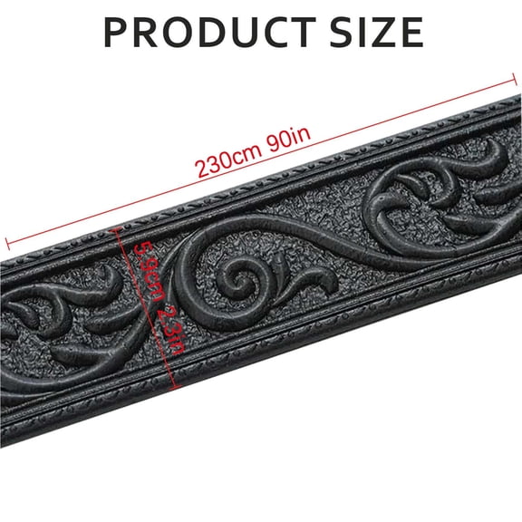 3D Self-Adhesive Wallpaper Border Black PVC Removable Sticker for Kitchen Bathroom Living Room TV Background