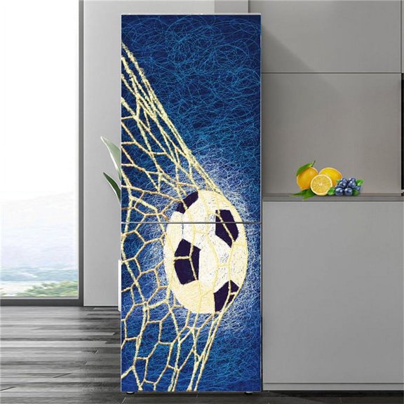 3D Self-adhesive Kitchen Fridge Sticker Waterproof Removable Football Basketball Wallpaper Door Post