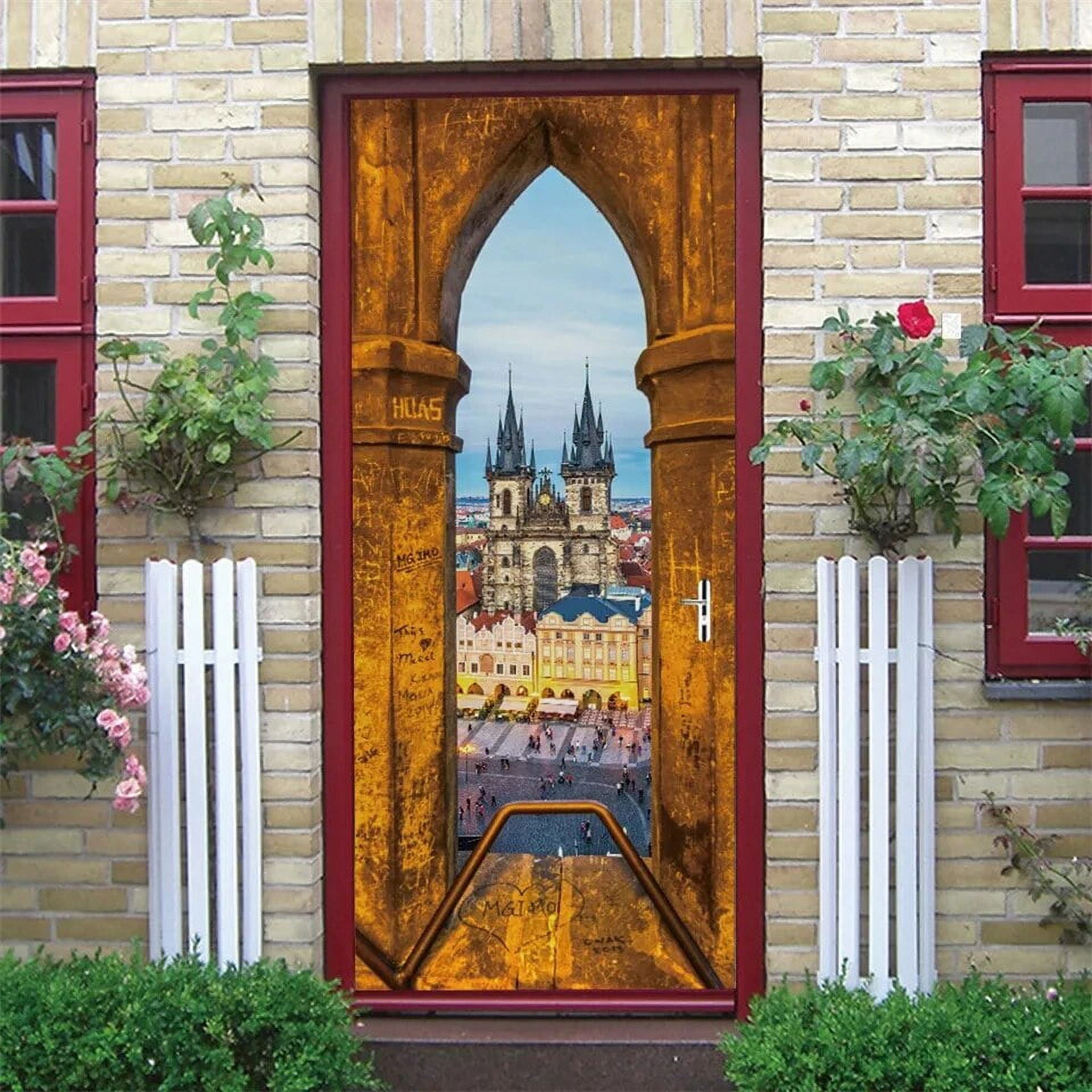 3D Self-adhesive New York Brooklyn Bridge Door Sticker Corridor Living