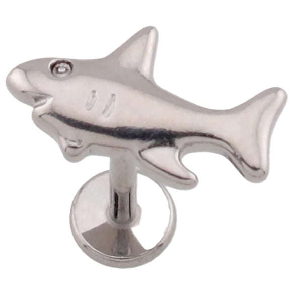 3D Shark Jaws Threadless Labret Implant Grade Titanium 18G 8mm