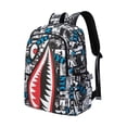 thumbnail image 1 of 3D Shark Mouth Graphic Print Backpack, Comic Style Colorful Design, Casual Daypack for Youths and Teens, 1 of 4