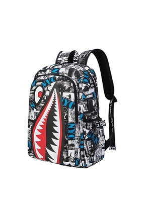 3D Shark Mouth Graphic Print Backpack, Comic Style Colorful Design, Casual Daypack for Youths and Teens