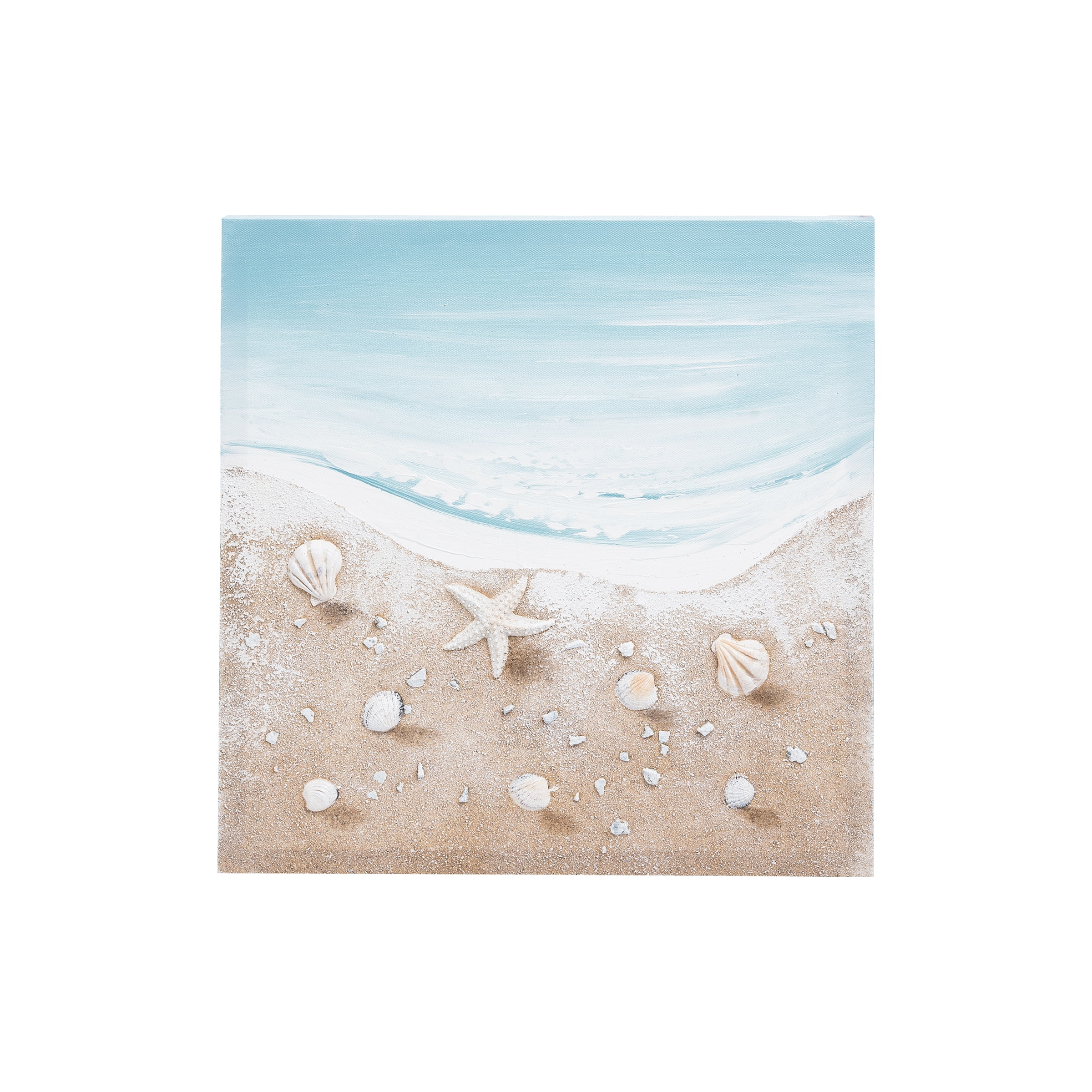 Beachcombers 3D Shell Shore Canvas Wall Art 15" x 15"