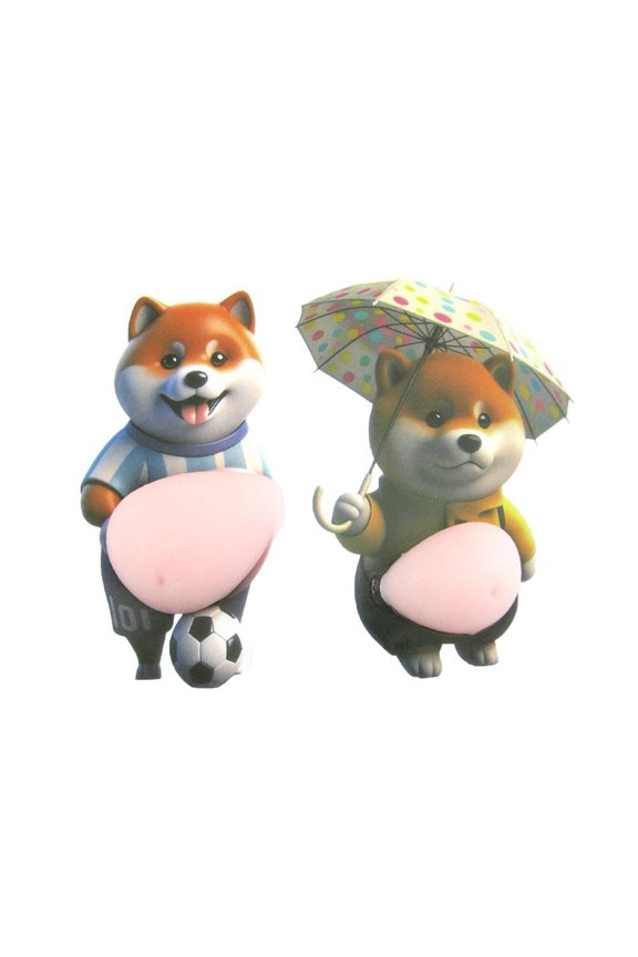 3D Shiba Inu Dog Belly Sticker Super Soft Silicone Anti Collision Sticker For Home Aesthetics Decorative Gift For Home Decoration