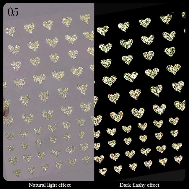 3D Shiny Nail Stickers Lines French Nail Sliders Glitter Gold Silver