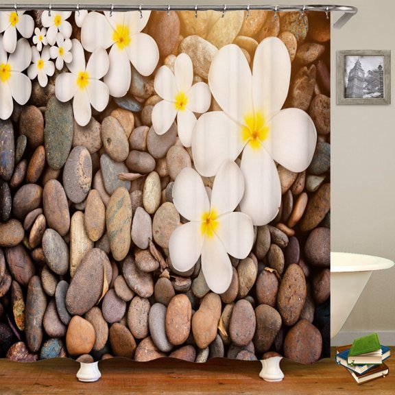 3D Shower Curtain Various Beach Colorful Pebbles Printing Bathroom Curtain Polyester Waterproof Home Decor Curtain 180x180cm