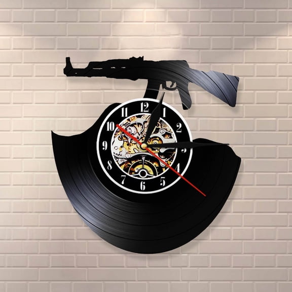3D Silhouette Wall Clock Vinyl Record Clock Modern Home Decor Handmade Soldiers Gift