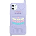 thumbnail image 1 of 3D Silicone Case Compatible with iPhone 12 Pro, Retro Classic Creative Soft Rubber Bumper Cover Cool Fun Protective Cute Case (Purple, iPhone 12 Pro), 1 of 12