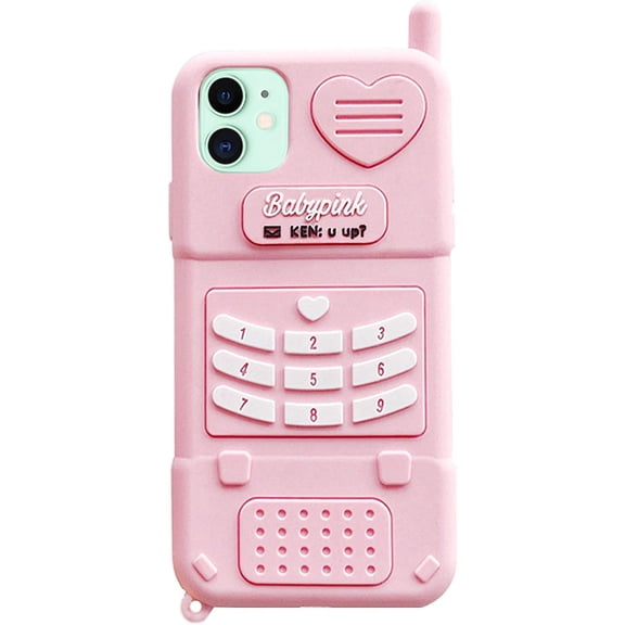 3D Silicone Case Compatible with iPhone X/Xs, Retro Classic Creative Soft Rubber Bumper Cover Cool Fun Protective Cute Case (Pink, iPhone X/Xs)