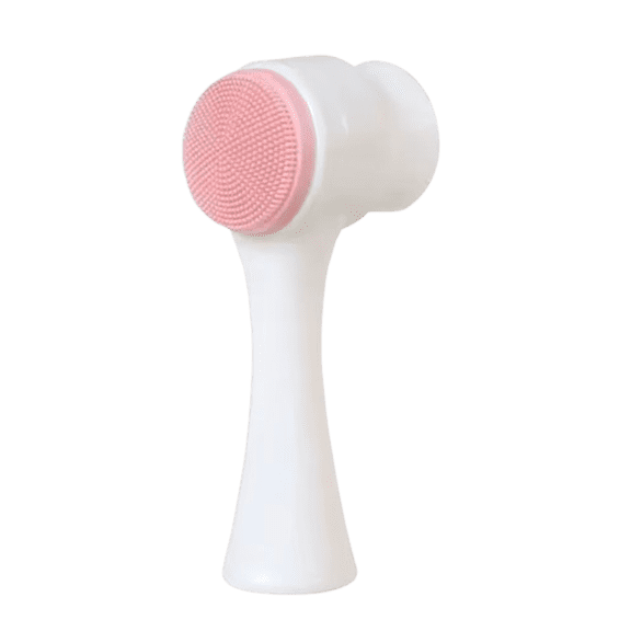 3D Silicone Double-Sided Deep Cleansing Facial Cleansing Brush, Pink