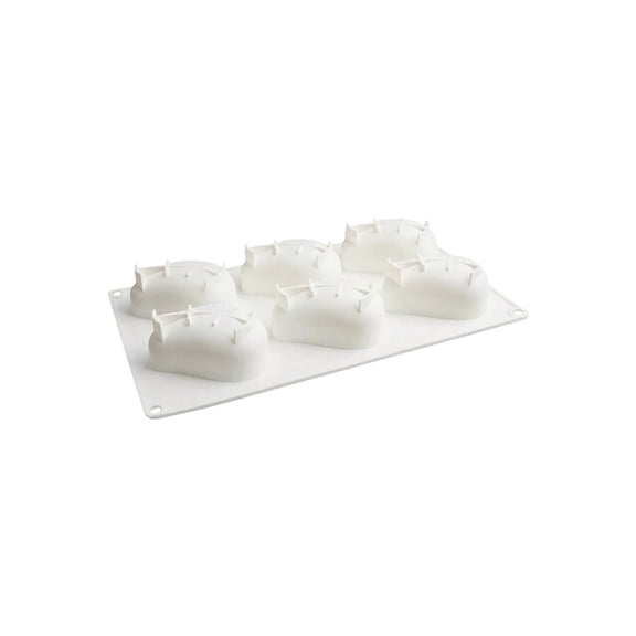 3D Silicone Molds for Mousse Cake - 6 Cavity Mold for Baking Pastry, Ice Cream, Cake Decoration Mould Supplies（6.7X7.9in）